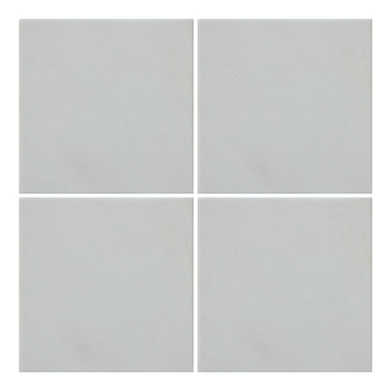 Azulejo 10.5cm Artesanal Tipo Talavera Liso 90pz Blanco Frío - Mate