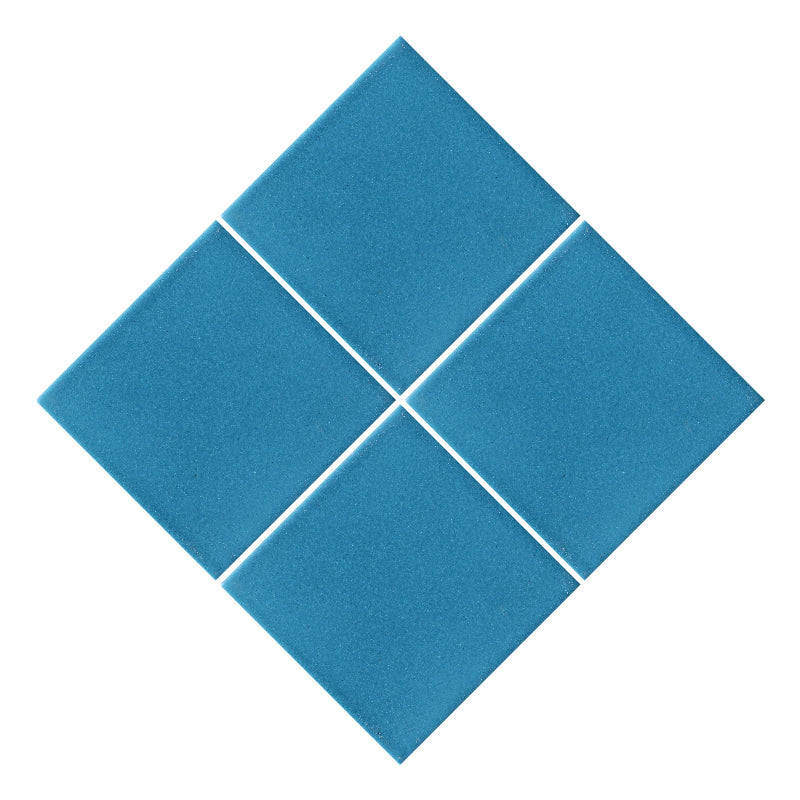 Azulejo 10.5cm Artesanal Tipo Talavera Liso 90pz Azul Cerúleo - Mate