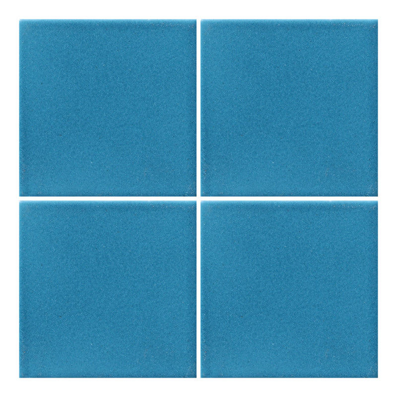 Azulejo 10.5cm Artesanal Tipo Talavera Liso 90pz Azul Cerúleo - Mate