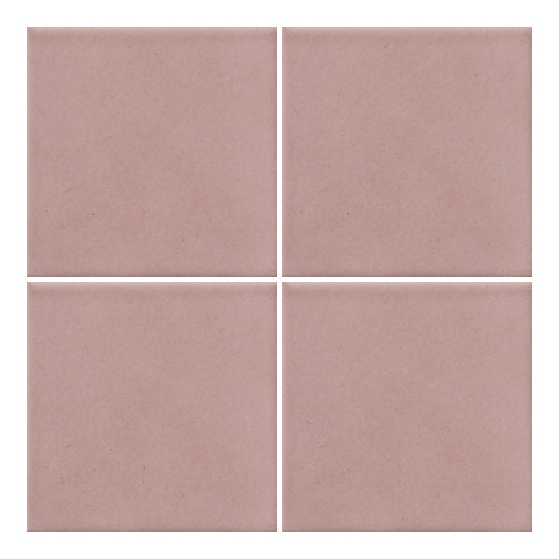 Azulejo 10.5cm Artesanal Tipo Talavera Liso 90pz Rosa Empolvado - Mate