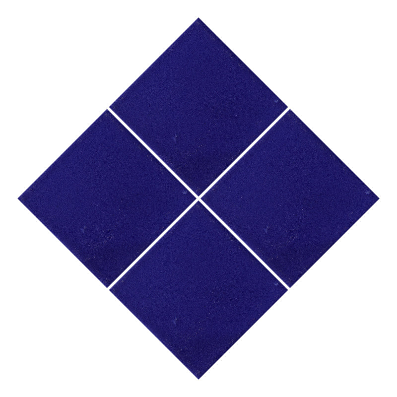 Azulejo 10.5cm Artesanal Tipo Talavera Liso 90pz Azul Cobalto - Mate