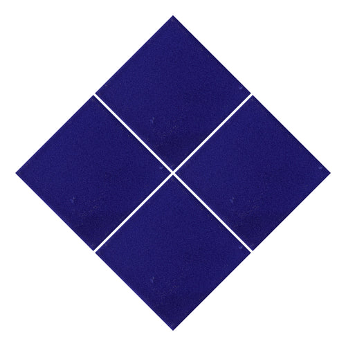 Azulejo 10.5cm Artesanal Tipo Talavera Liso 90pz Azul Cobalto - Mate