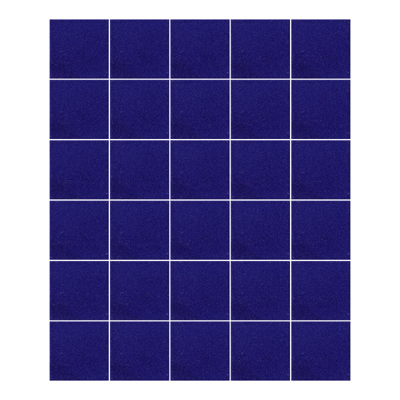 Azulejo 10.5cm Artesanal Tipo Talavera Liso 90pz Azul Cobalto - Mate