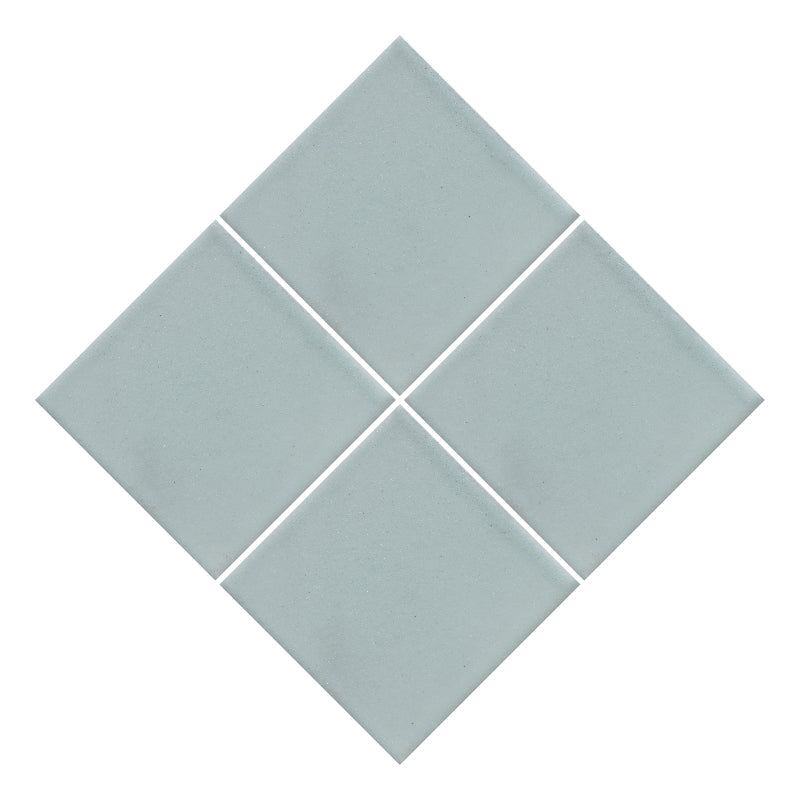 Azulejo 10.5cm Artesanal Tipo Talavera Liso 90pz Azul Grisáceo Claro - Mate