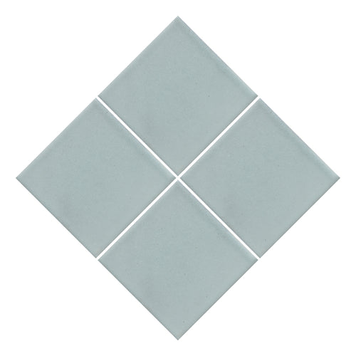 Azulejo 10.5cm Artesanal Tipo Talavera Liso 90pz Azul Grisaceo Claro - Mate