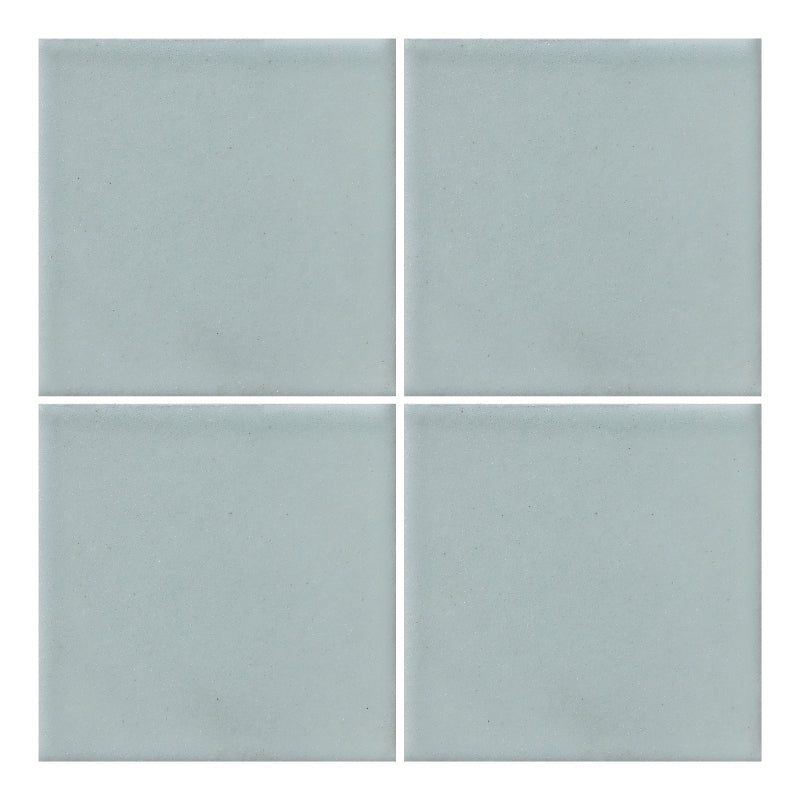 Azulejo 10.5cm Artesanal Tipo Talavera Liso 90pz Azul Grisáceo Claro - Mate