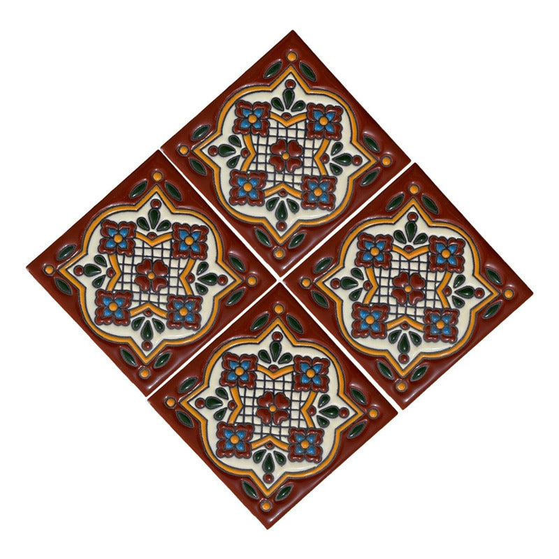 Azulejo Artesanal Tipo Talavera Relieve 90pz #acrs-36