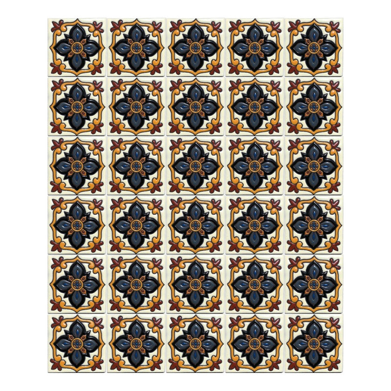 Azulejo Artesanal Tipo Talavera Relieve 90pz #acrs-44
