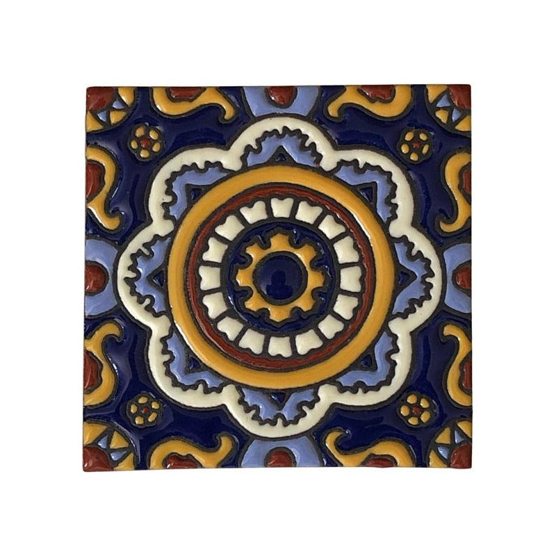 Azulejo 11cm Artesanal Tipo Talavera Relieve 40pz #acrs Acrs-26
