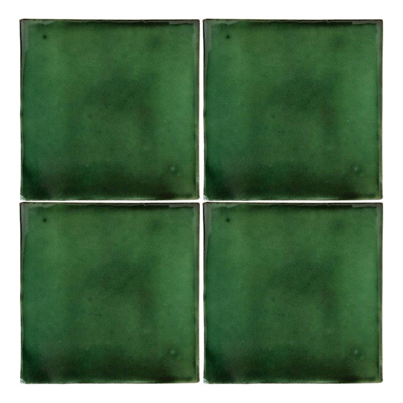 Azulejo Artesanal Talavera Liso 90pz Verde S/blanco