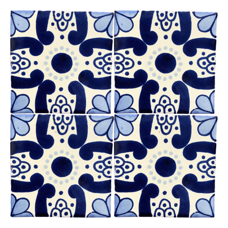 Azulejo 10.5cm Artesanal Tipo Talavera Liso 90pz #acls-85