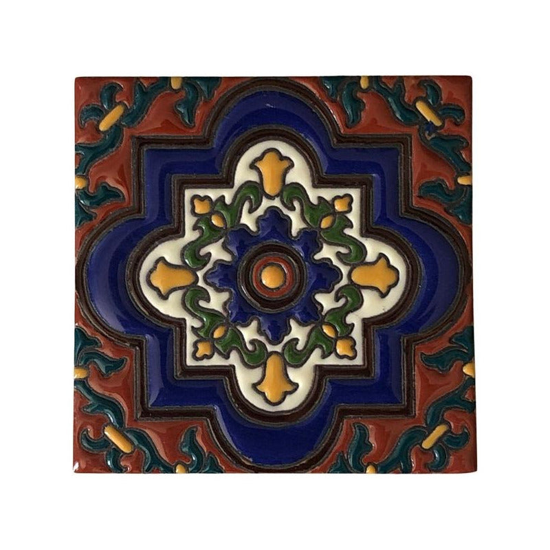 Azulejo 11cm Artesanal Tipo Talavera Relieve 90pz #acrs Acrs-10