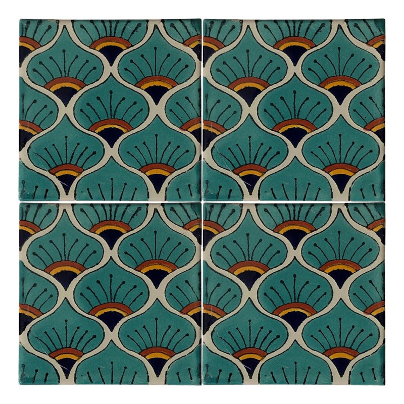 Azulejo 10.5cm Artesanal Talavera Liso 90pz #acln-42