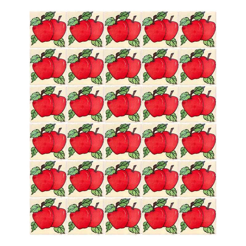 Azulejo 10.5cm Artesanal Tipo Talavera Liso 90pz #acln-06