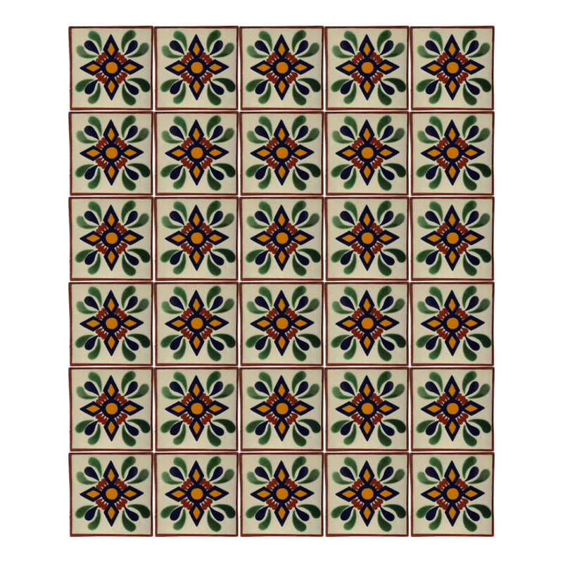 Azulejo Artesanal Talavera Liso 90pz #acln-20