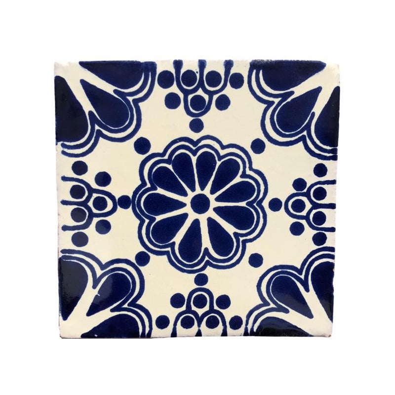 Azulejo 10.5cm Artesanal Tipo Talavera Liso 90pz #acls-58