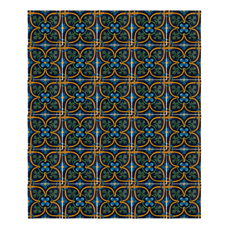 Azulejo 10.5cm Artesanal Tipo Talavera Liso 90pz #acln-39