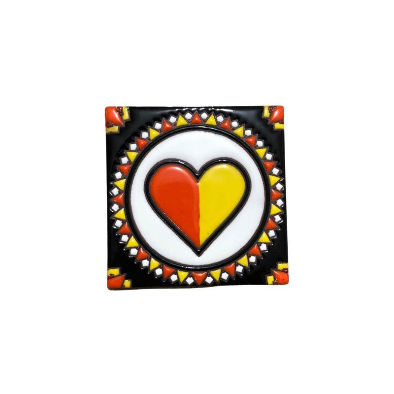 Azulejo 11cm Artesanal Tipo Talavera Relieve 10pz #acrn Acrn-43