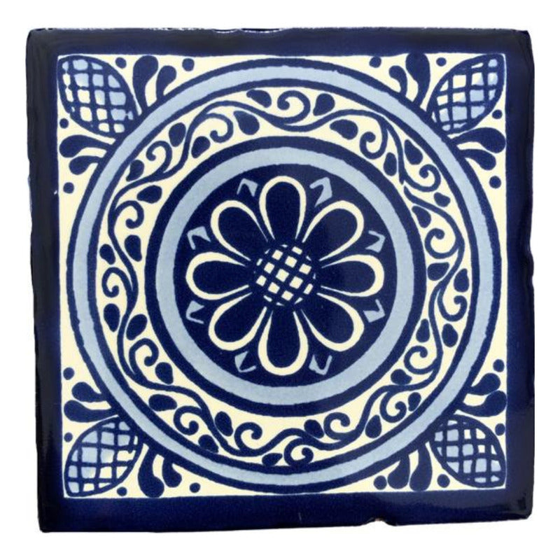 Azulejo 10.5cm Artesanal Tipo Talavera Liso 90pz #acls Acls-83
