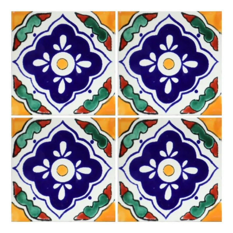Azulejo Cerámico Artesanal 1m2  Alhambra 21 Blanco