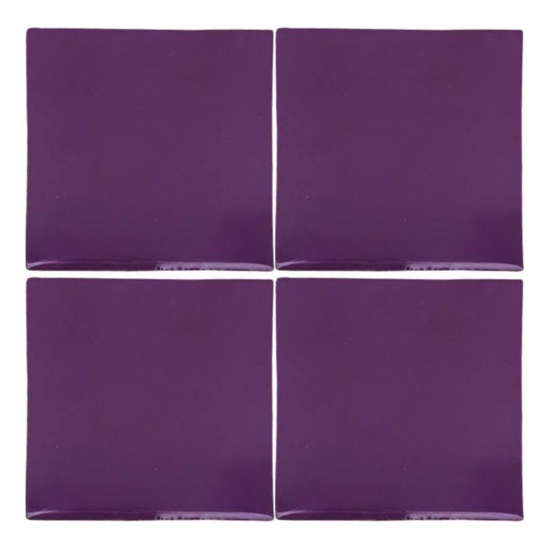 Azulejo Artesanal Talavera Liso 90pz Lila Normal