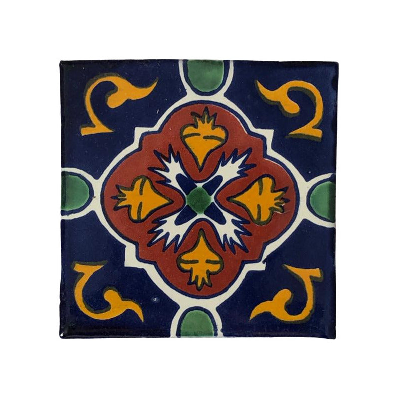 Azulejo 10.5cm Artesanal Tipo Talavera Liso 90pz #acln-38