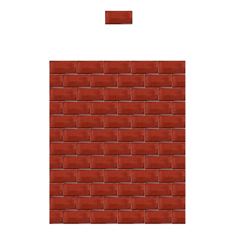 Azulejo 5cmx10cm Artesanal Talavera Liso 200pz Terracota S/b