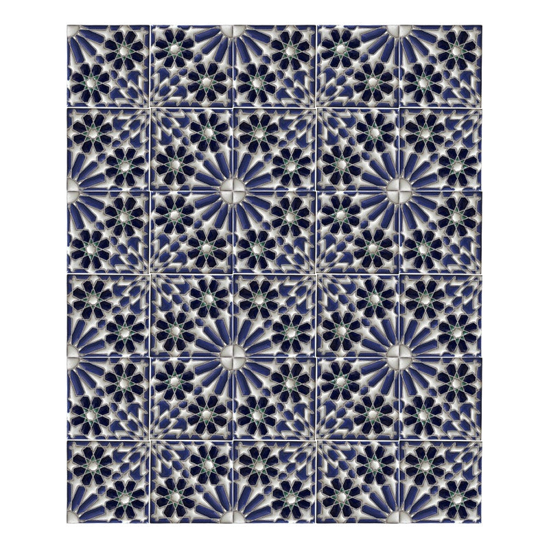 Azulejo 11cm Artesanal Talavera Relieve 90pz #acrs-25