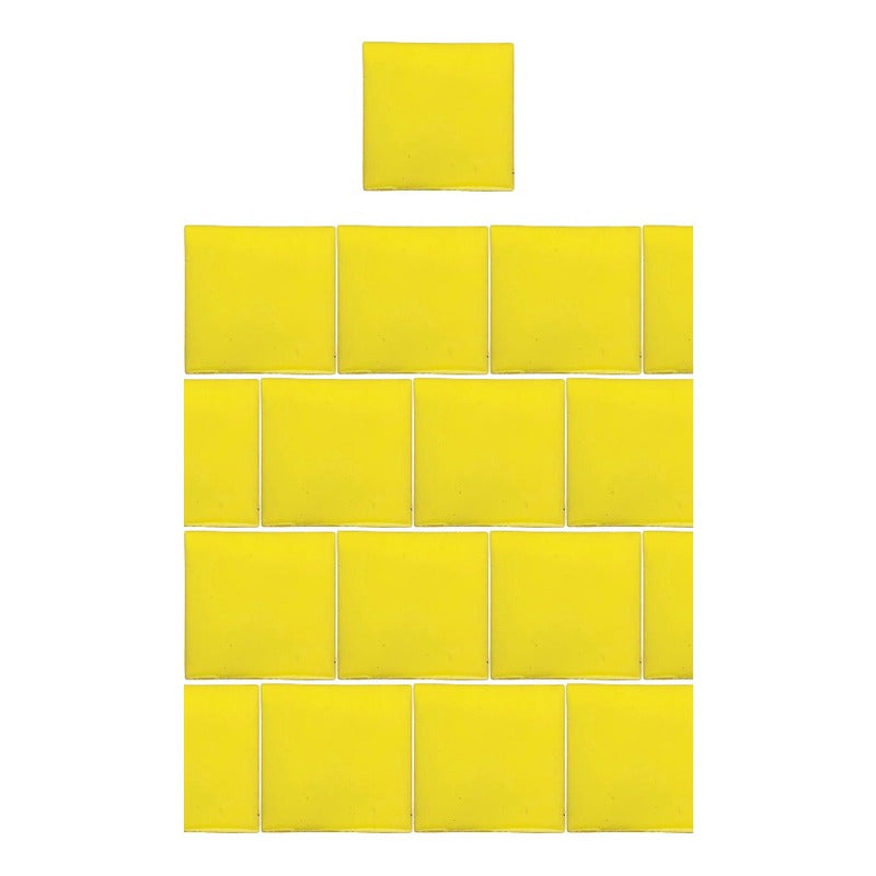 Azulejo 15.5cm Artesanal Talavera Liso 44pz Amarillo Canario