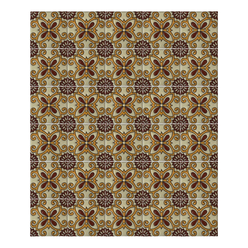 Azulejo 11cm Artesanal Tipo Talavera Relieve 90pz #acrs-27