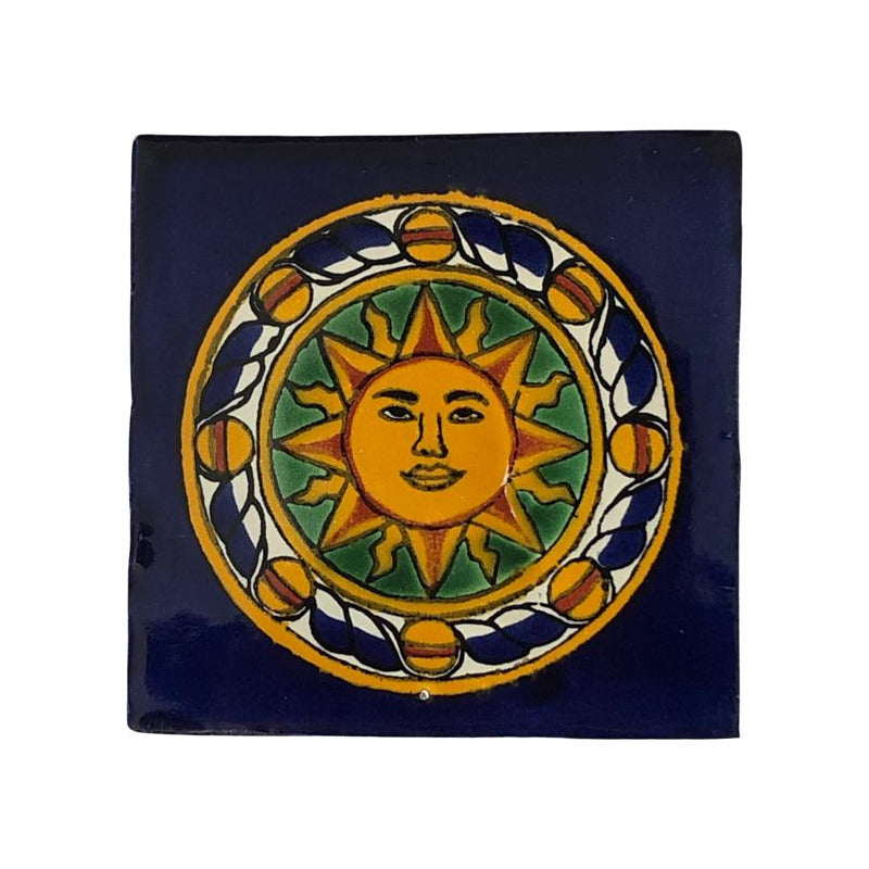 Azulejo 10.5cm Artesanal Tipo Talavera Liso 90pz #acln-18