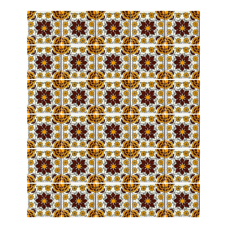 Azulejo 10.5cm Artesanal Talavera Liso 90pz #acln-56