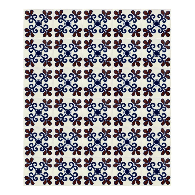 Azulejo 10.5cm Artesanal Talavera Liso 90pz #acls Acls-99