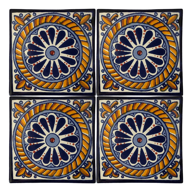 Azulejo 10.5cm Artesanal Tipo Talavera Liso 90pz #acln-32