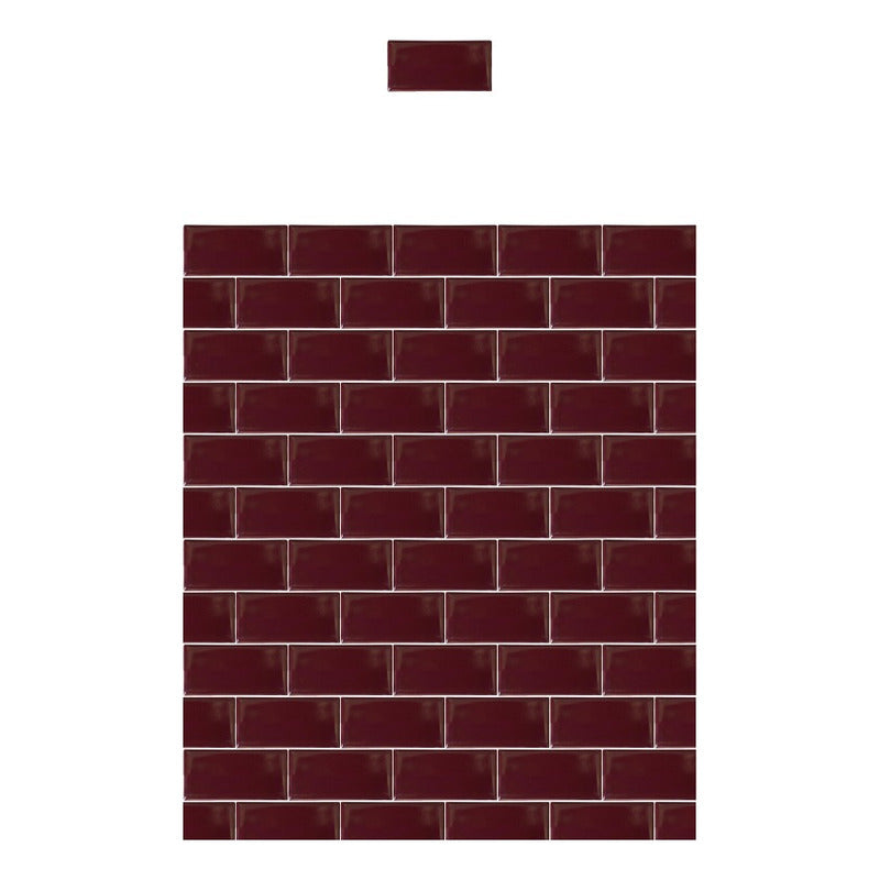 Azulejo 5cmx10cm Artesanal Talavera Liso 200pz Vino