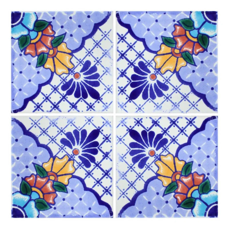 Azulejo Cerámico Artesanal 1m2  Alhambra 14 Blanco