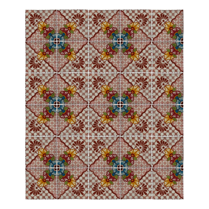 Azulejo 10.5cm Artesanal Talavera Liso 90pz #acln-34