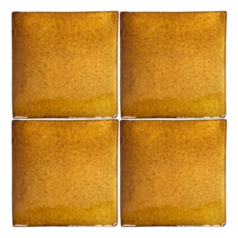 Azulejo Artesanal Talavera Liso 90pz Colores Oro Viejo