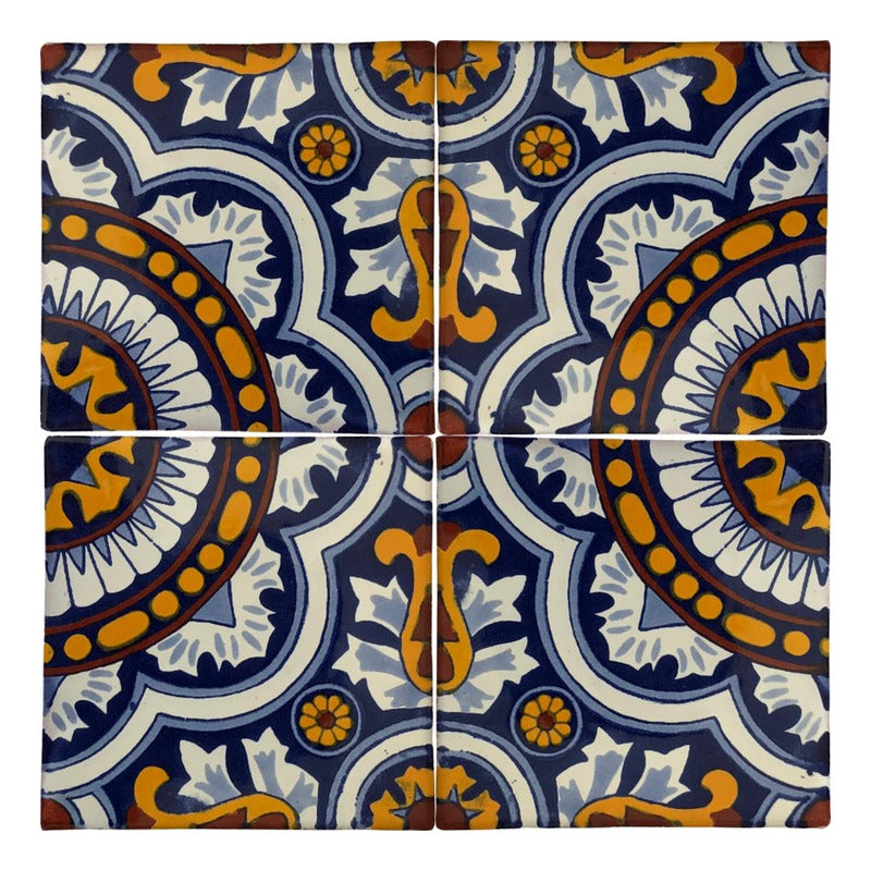 Azulejo 10.5cm Artesanal Talavera Liso 90pz #acln-29