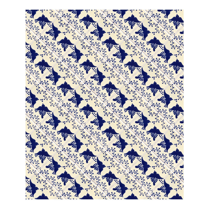 Azulejo 10.5cm Artesanal Tipo Talavera Liso 90pz #acls-130