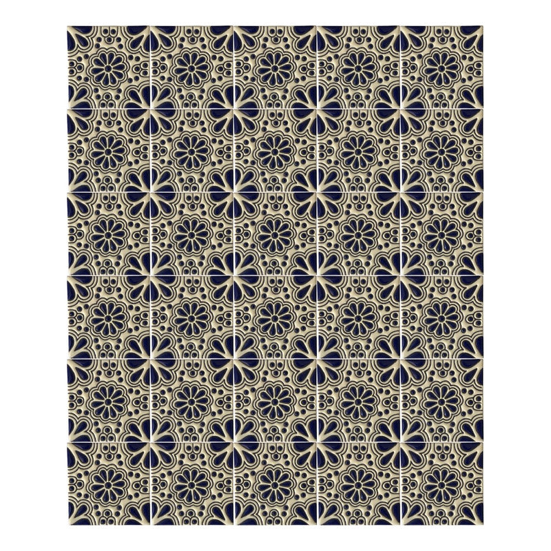 Azulejo 11cm Artesanal Tipo Talavera Relieve 90pz #acrs-18