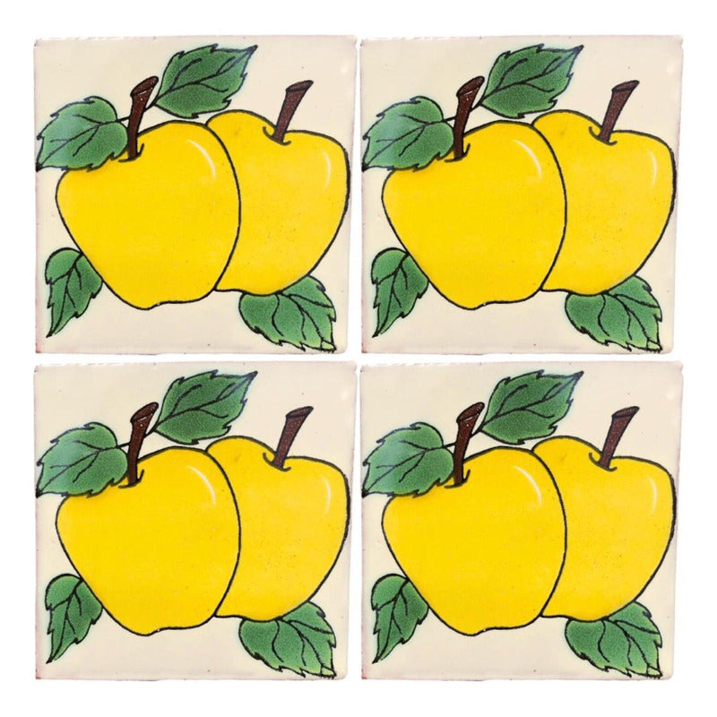 Azulejo 10.5cm Artesanal Tipo Talavera Liso 90pz #acln-05