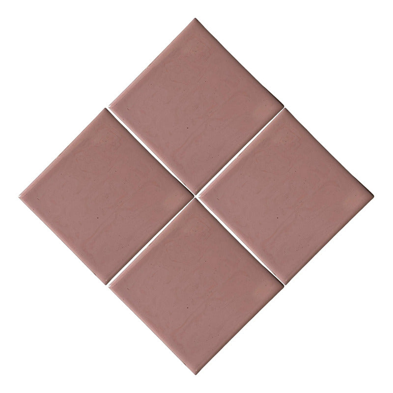 Azulejo 10.5cm Artesanal Talavera Liso 90pz Colores Rosa Carne