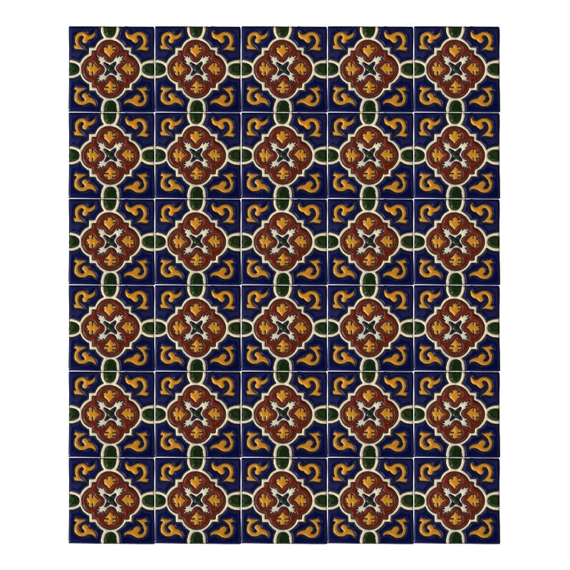 Azulejo 11cm Artesanal Talavera Relieve 90pz #acrs-34