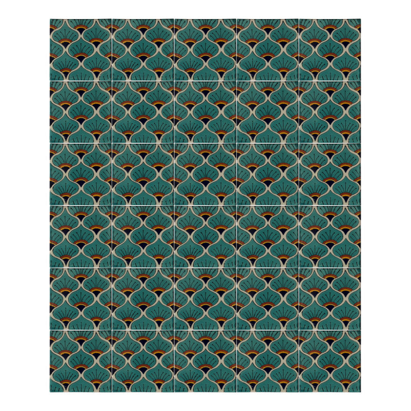 Azulejo 10.5cm Artesanal Tipo Talavera Liso 90pz #acln-42