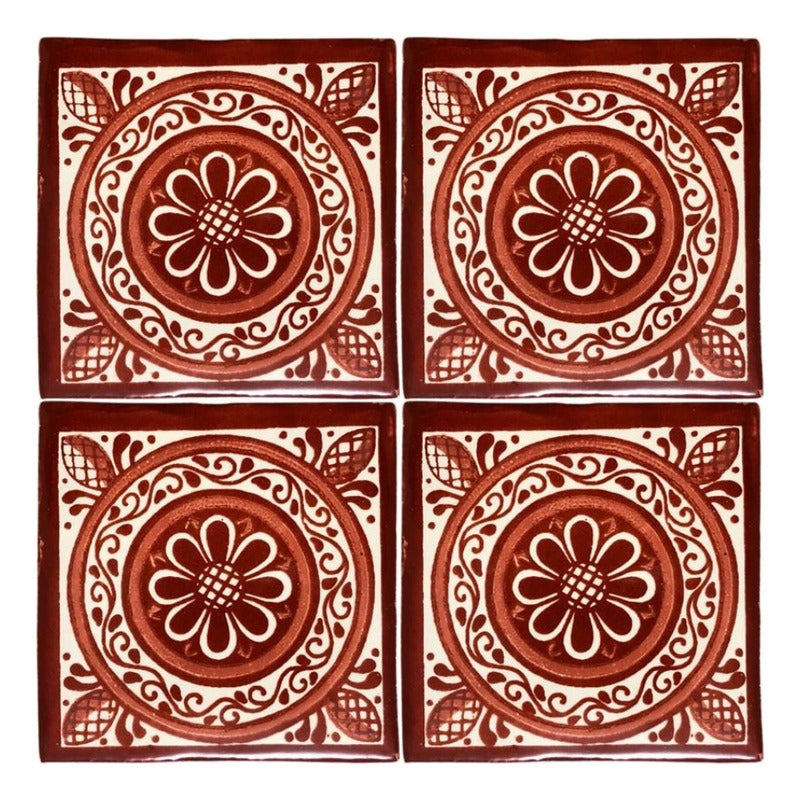 Azulejo 10.5cm Artesanal Tipo Talavera Liso 90pz #acls-96