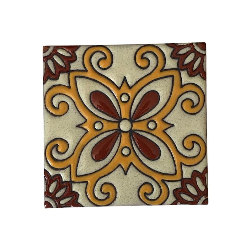 Azulejo 11cm Artesanal Tipo Talavera Relieve 50pz #acrs Acrs-27