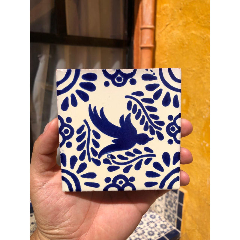 Azulejo 10.5cm Artesanal Talavera Liso 90pz #acls-136
