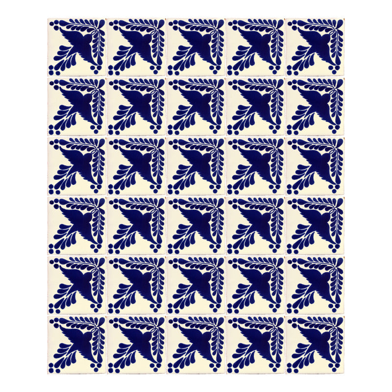 Azulejo 10.5cm Artesanal Talavera Liso 90pz #acls-129