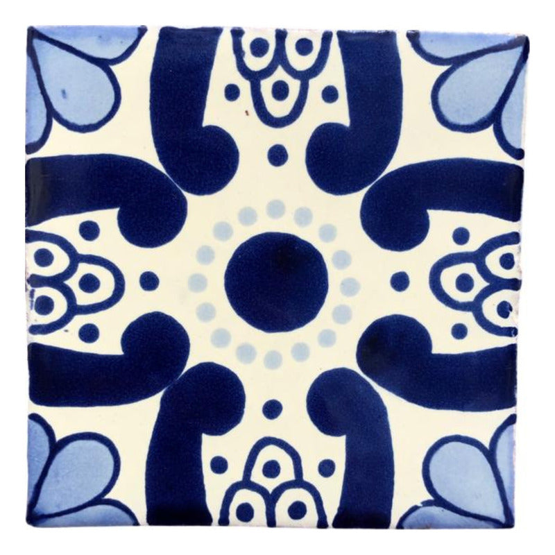 Azulejo 10.5cm Artesanal Tipo Talavera Liso 90pz #acls Acls-85